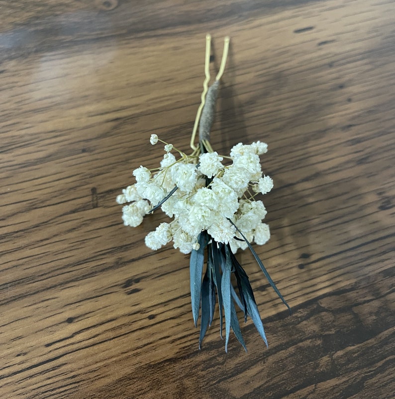 Baby's Breath Crown Dried Flower Crown brunt White bridesmaid Crowns Hairpin B