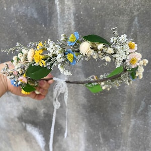 Baby&#39;s adem bloemenkroon Kleine madeliefjes bloemenkroon Kunstbloemenkroon Bruidskroon