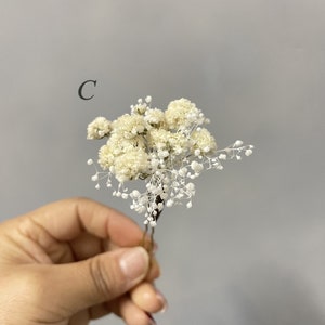 Baby's Breath Crown Dried Flower Crown brunt White bridesmaid Crowns Hairpin C