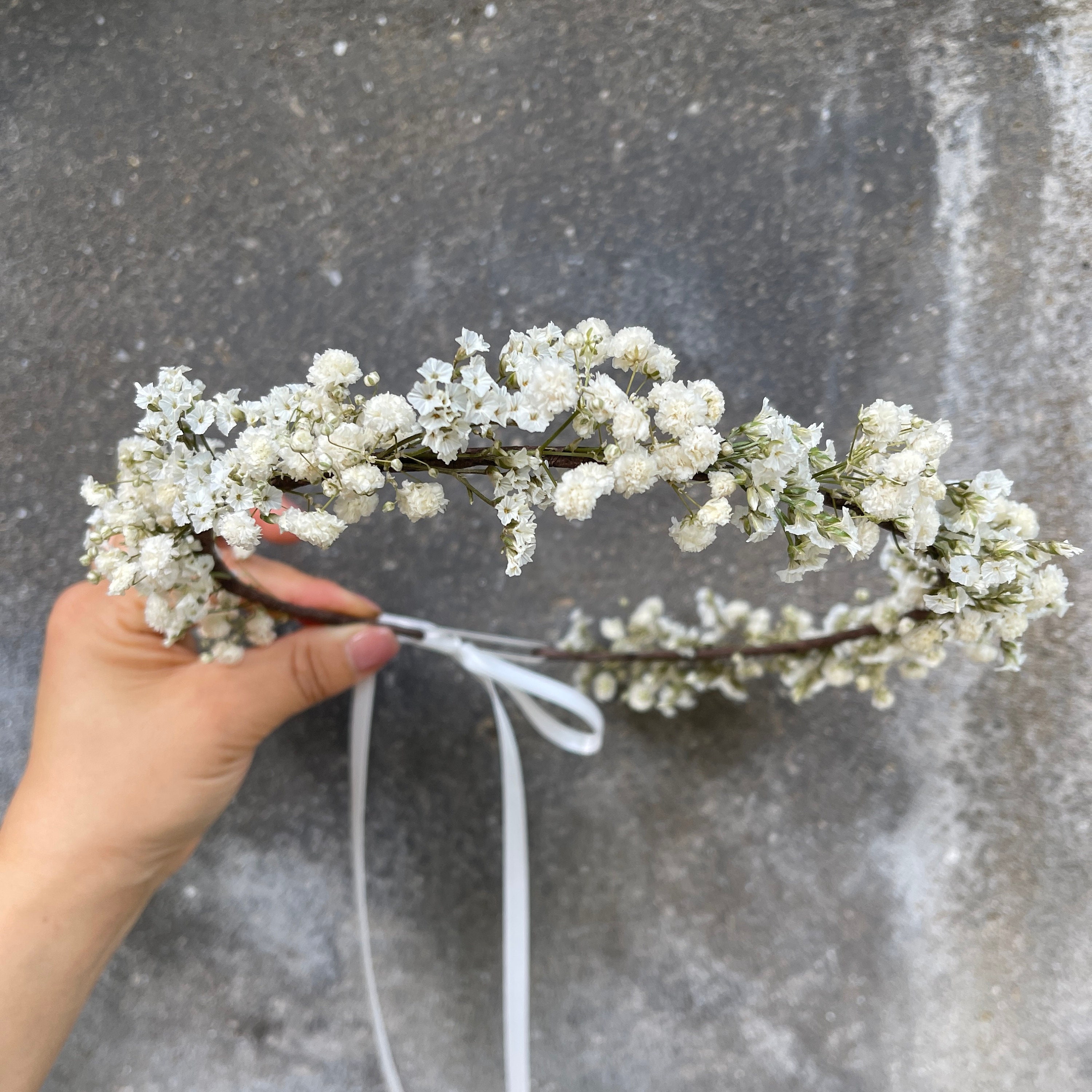 Elegant White Floral Tiara for bride White Floral Bridal Tiara, Handcrafted Flower Crown, Boho  main image 2