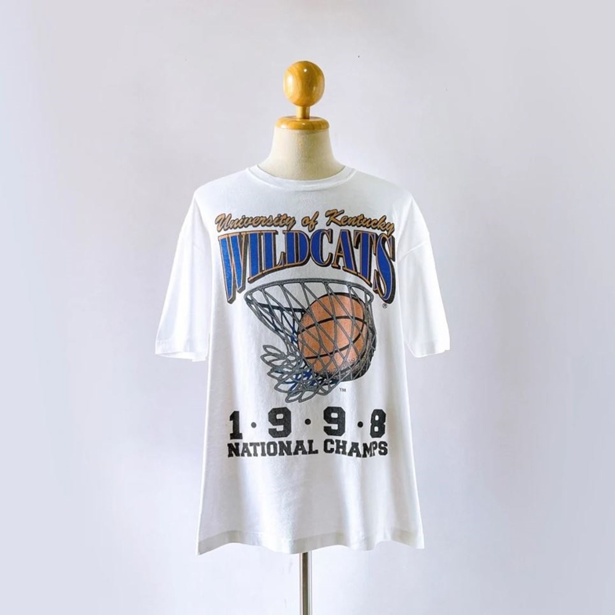 Vintage, Shirts, Vintage Rare University Of Kentucky Wildcats Converse Denim Number 4 Jersey
