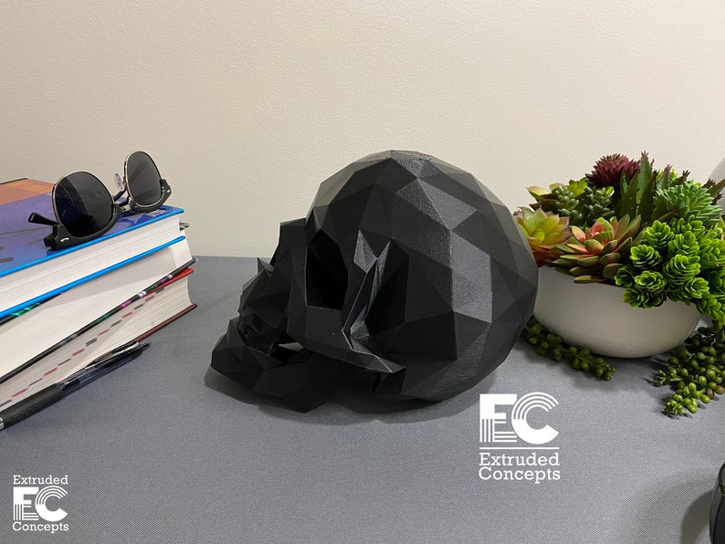 Low Poly Skull Skull Headphone Stand Skull Headphone Holder Etsy