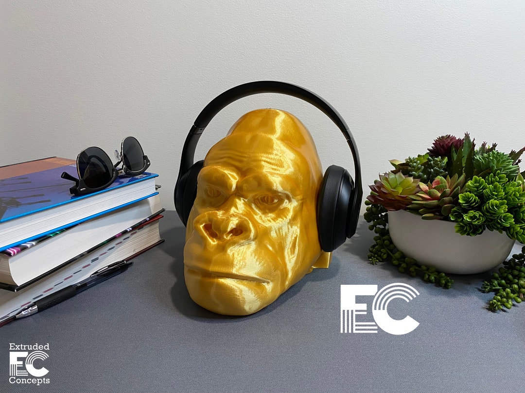 Gorilla Head, Gorilla Headphone Stand, Headphone Holder, Gaming