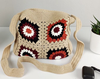 Crochet Granny Square Shoulder Bag