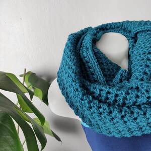 US Taxes Included | Crochet Infinity Scarf, Wool Blend Loop Scarf