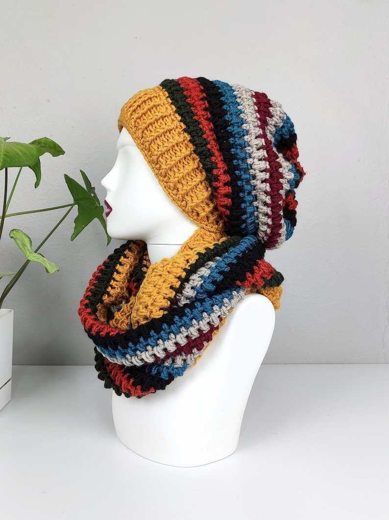 Chunky Crochet Scarf and Beanie Set: Wool Blend, Boho Winter Wear | US ...