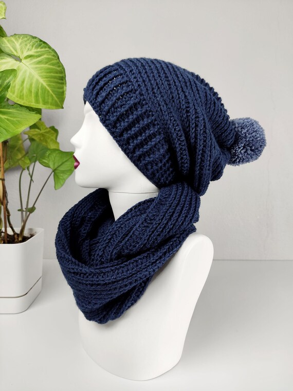 Crochet Winter Set, Handmade Pompom Beanie & Long Scarf (2  display picture 3