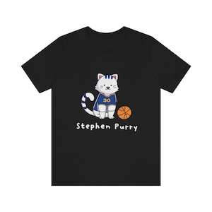 Stephen Curry Shirt, Basketball Tee, Cat Shirt, Basketball Gift, Gift for Her, Gift for Him, Golden State Warriors Fan, Short Sleeve Tee