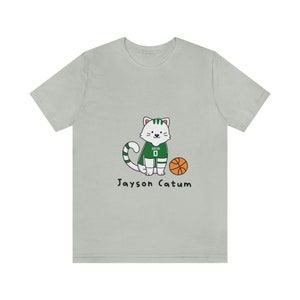 Camicia Jayson Tatum, T-shirt da basket, Camicia gatto, Regalo basket, Regalo per Lei, Regalo per Lui, Tifoso Boston Celtics, T-shirt manica corta