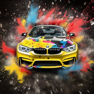 BMW M4 Inspired Digital Art, Digital Car Print, Car Art Poster, BMW M3 M4, Automotive Enthusiast, Car Gift, BMW Art