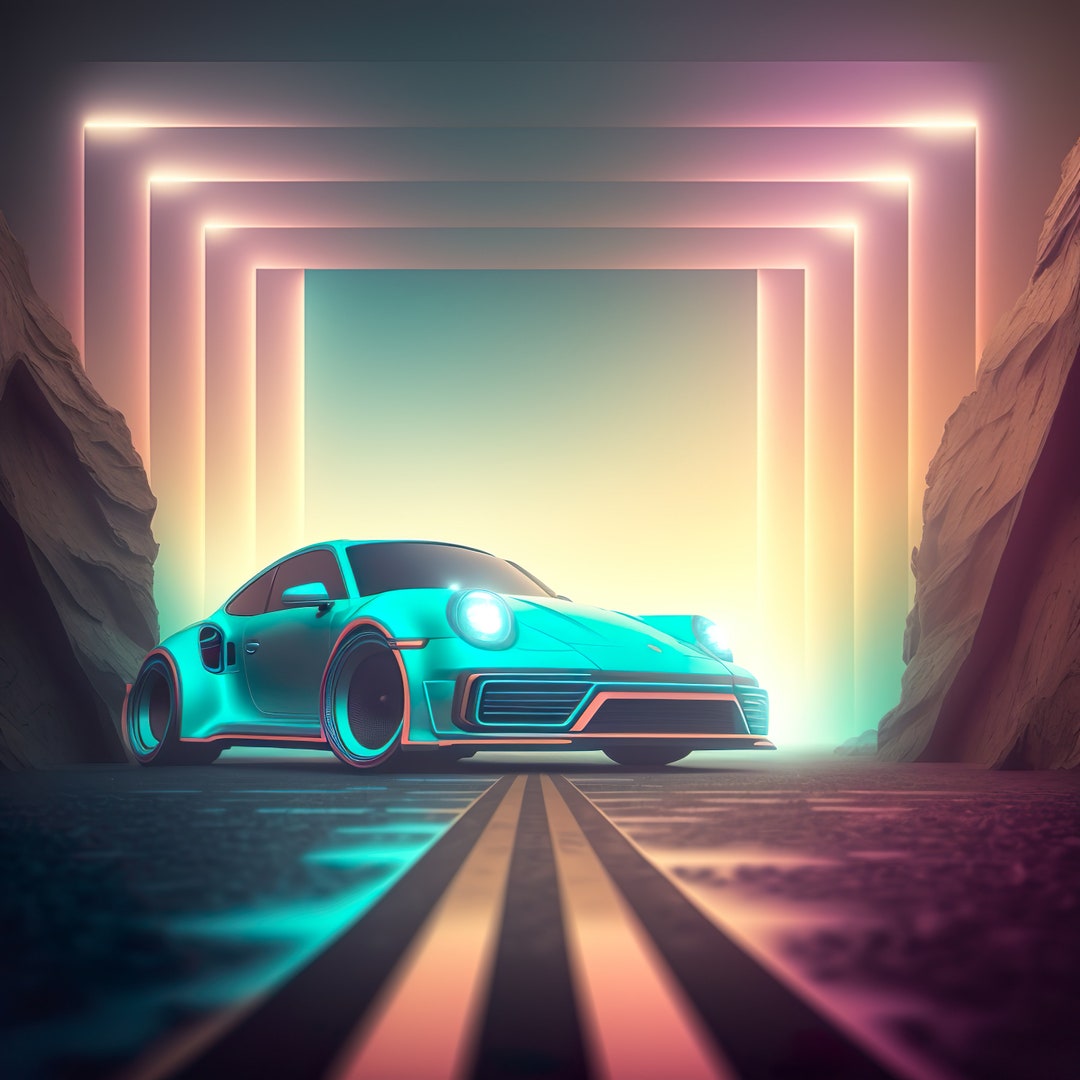 Porsche Race Car, Car Enthusiast Art, Digital Car Art, Race Car