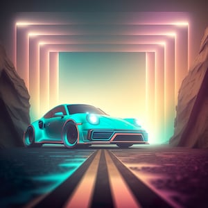 Porsche Race Car, Car Enthusiast Art, Digital Car Art, Race Car, Porsche 911, Cool Car Design, Digital Art, Auto Art, Car Gift