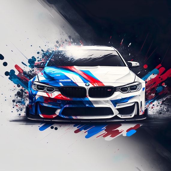 BMW Inspired Digital Art, Digital Car Print, Affiche de voiture, BMW M3 M4,  Passionné dautomobile, Cadeau de voiture, BMW Art -  France