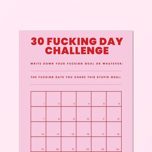 Aggressive 30 Day Challenge, Goal Setting, Goodnotes, Progress Tracker, Bad Habit Forming, Printable Fillable PDF, Digital Download