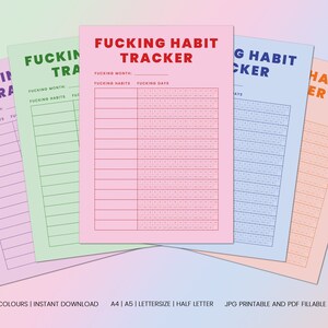 Color Pack Aggressive Habit Tracker, Monthly Habit Tracker, Half Letter Size A5 A4 Template, Routine Tracker, Bad Habit Planner Challenge