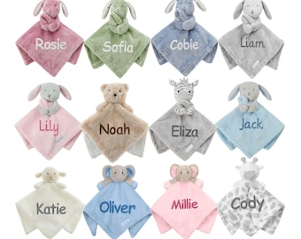Personalized Baby Comforter Soft Plush Lovey with Name  Newborn Gift, Baby Shower Present, Custom Security Blanket