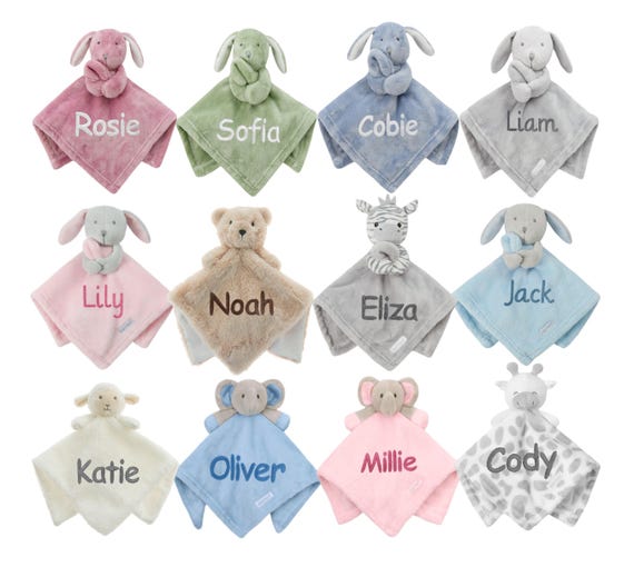 → View on Etsy: Personalized Baby Comforter Soft Plush Lovey with Name Newborn Gift, Baby Shower Present, Custom Security Blanket Personalized Baby Comforter Soft Plush Lovey with Name Newborn Gift, Baby Shower Present, Custom Security Blanket