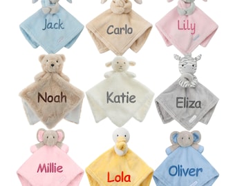 Personalised Baby Comforter – Custom Name Security Blanket – Soft Baby Gift for Newborn, Christening, Baby Shower & First Birthday