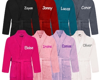 Personalized Adult Towelling Bathrobe Custom Embroidered Soft Cotton Robe Spa & Bath Gift