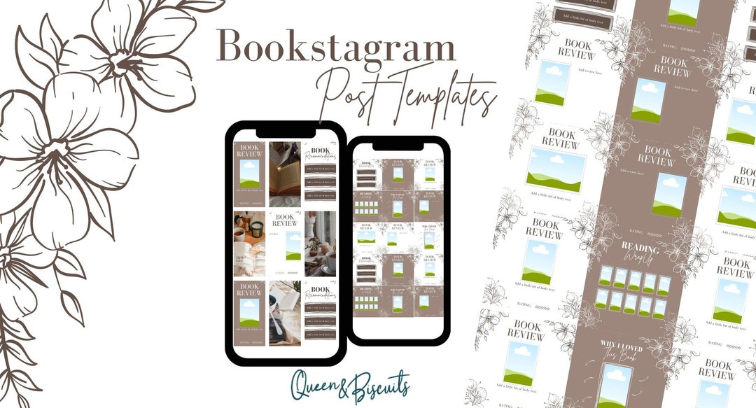Bookstagram Post Templates 14 Canva Templates Etsy