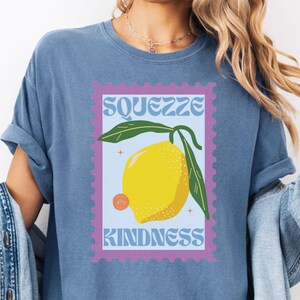 Summer Lemon Shirt, Citrus Summer Graphic Tee, Zesty Fruit Aesthetic Gift, Positive Vibes Shirt, Gift for Her, Cottagecore Citrus Shirt