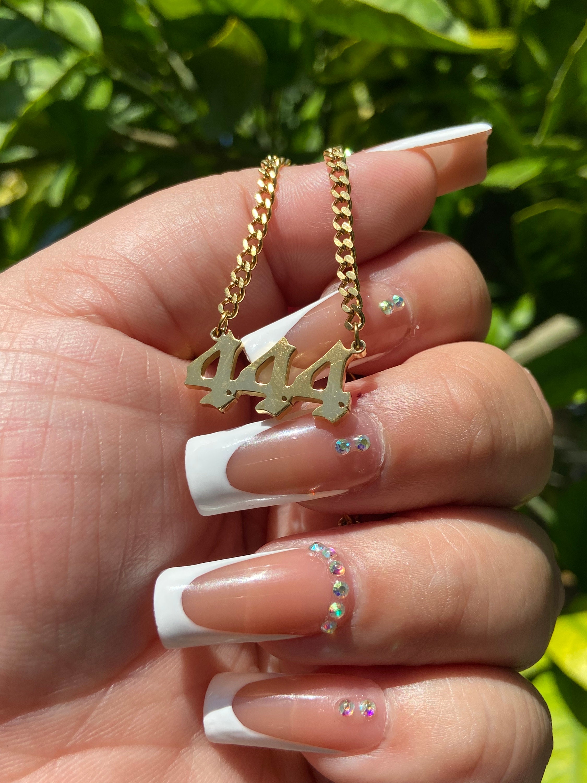 ロザーナ 18k Gold Plated Angel Number Cuban Link Necklace Angel Number