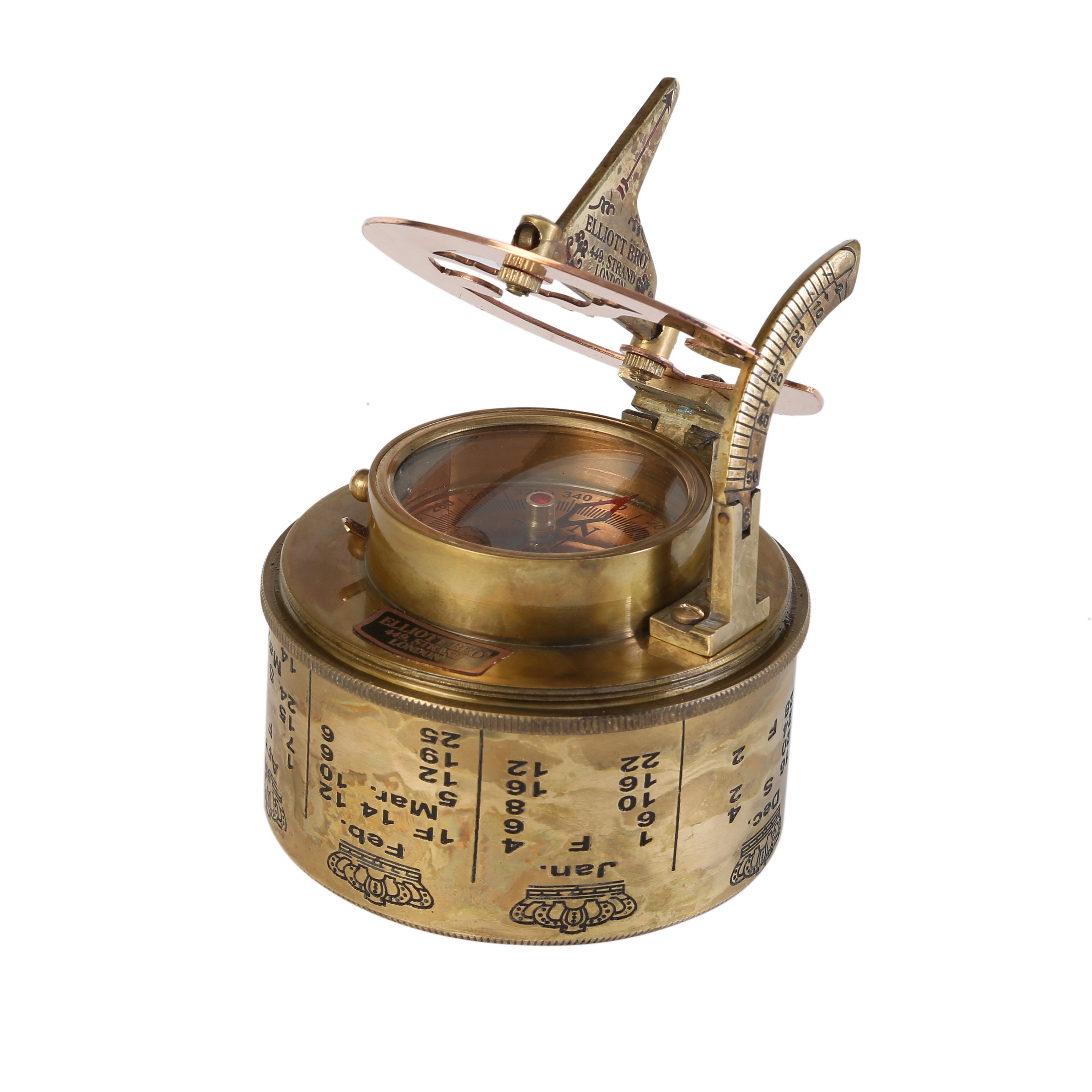 Compass NAVIGATIONAL Instrument - Marine Sundial Compass With Leather ...