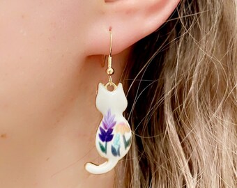 Cute Cartoon Cat Alloy Earrings | Handcrafted Cat Jewelry