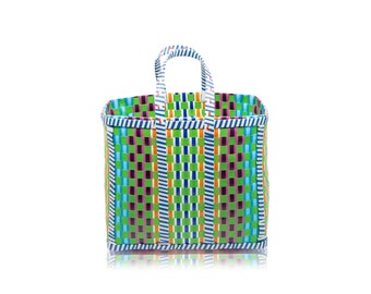 Mingalaba Tallow Market Basket - Lucky Dip Colours, Shopping Basket Sustainable Eco Friendly