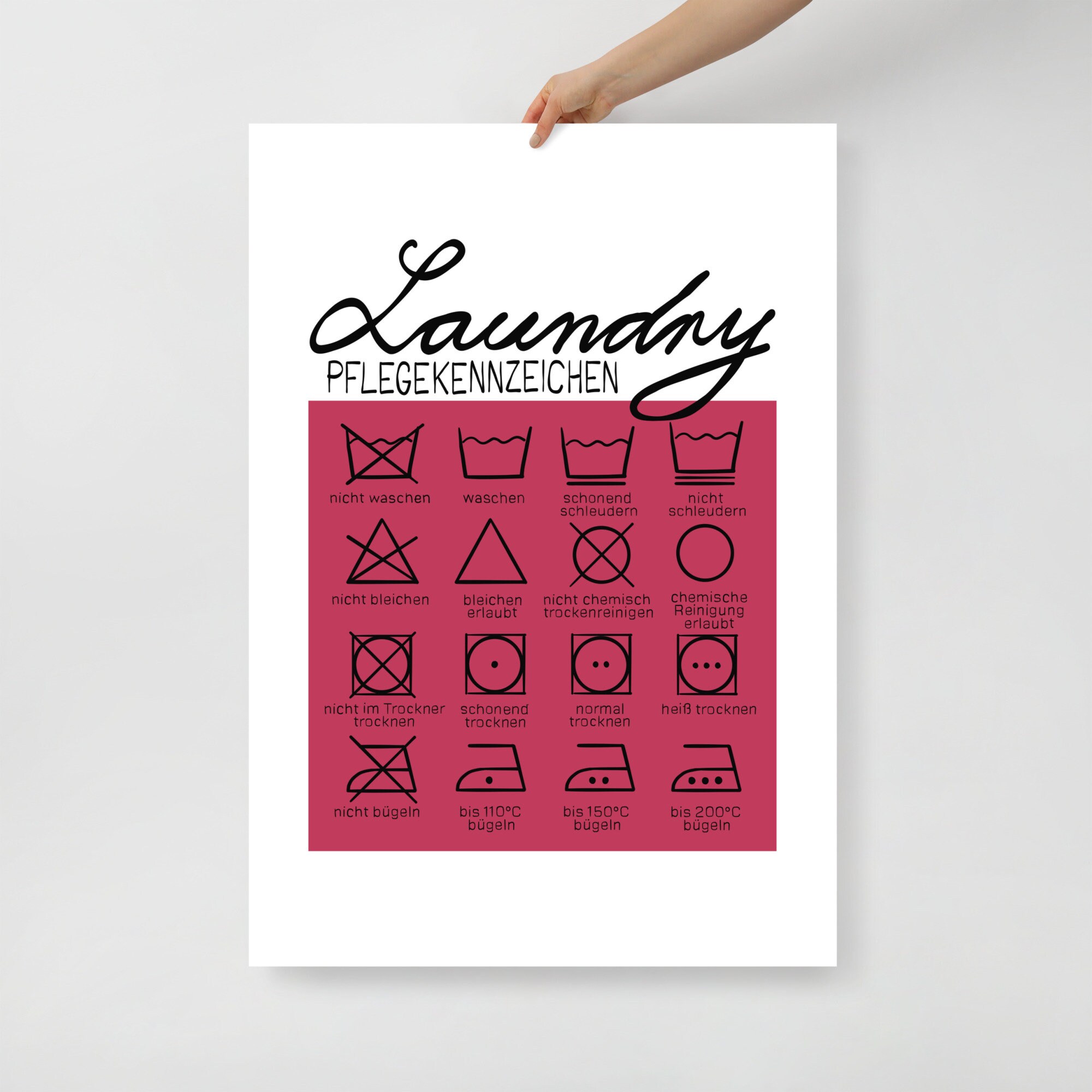 Laundry Poster Laundry Room Care Label Pantone Color of the Etsy