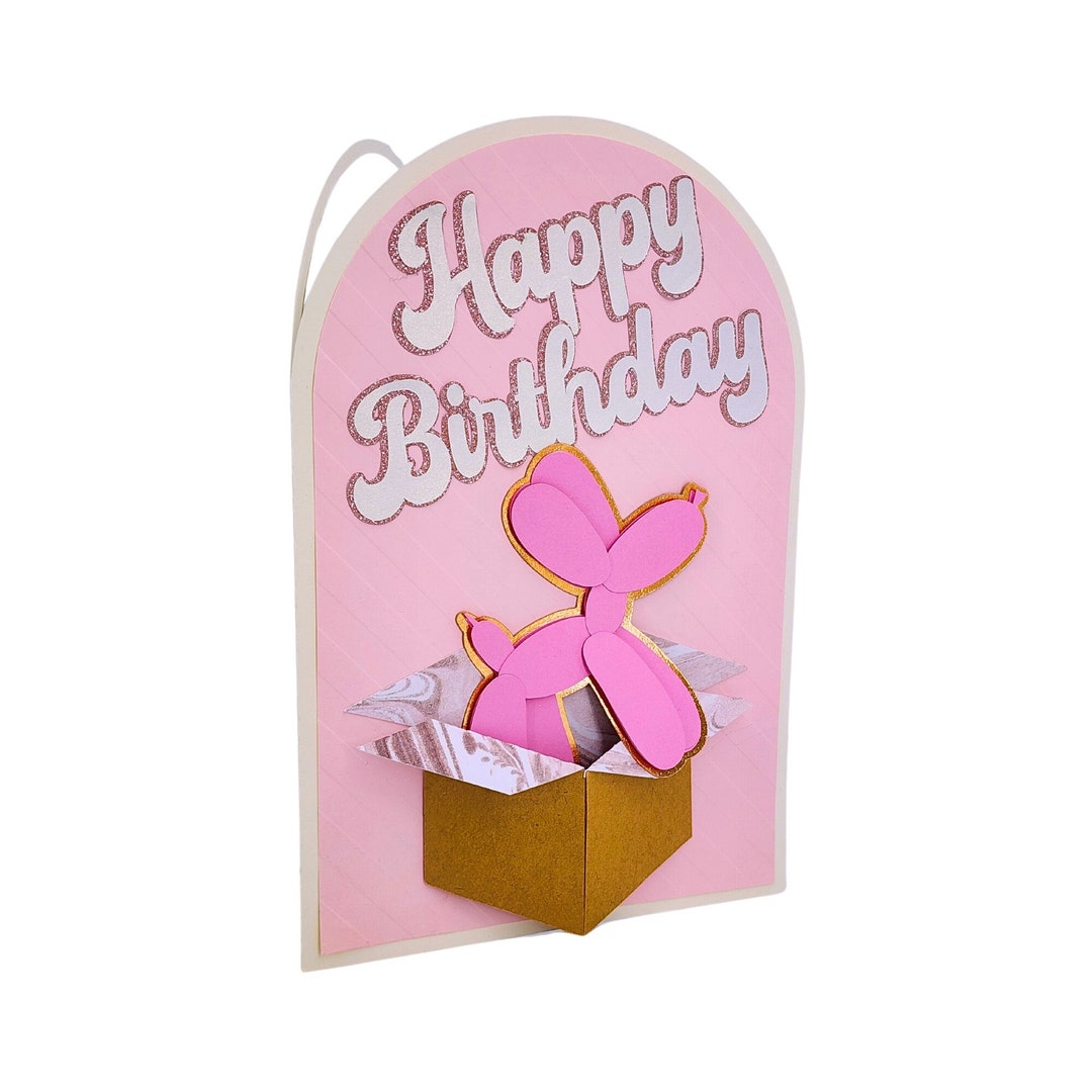 Happy Birthday Balloon Pup Greeting Card Instant Digital Download - SVG ...