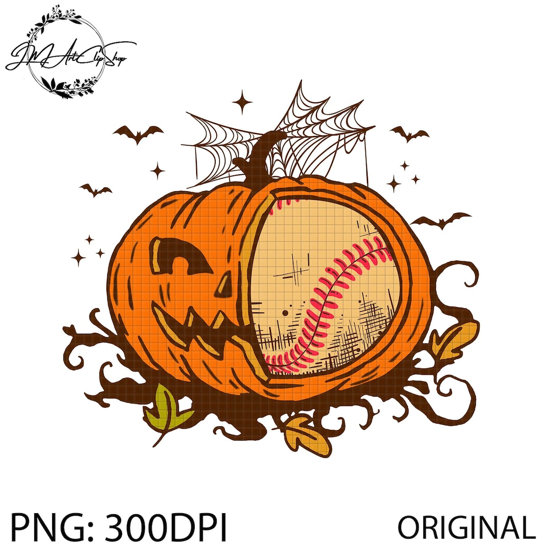 Softball Halloween Png Funny Halloween Baseball Pumkpin Png Sport Lover