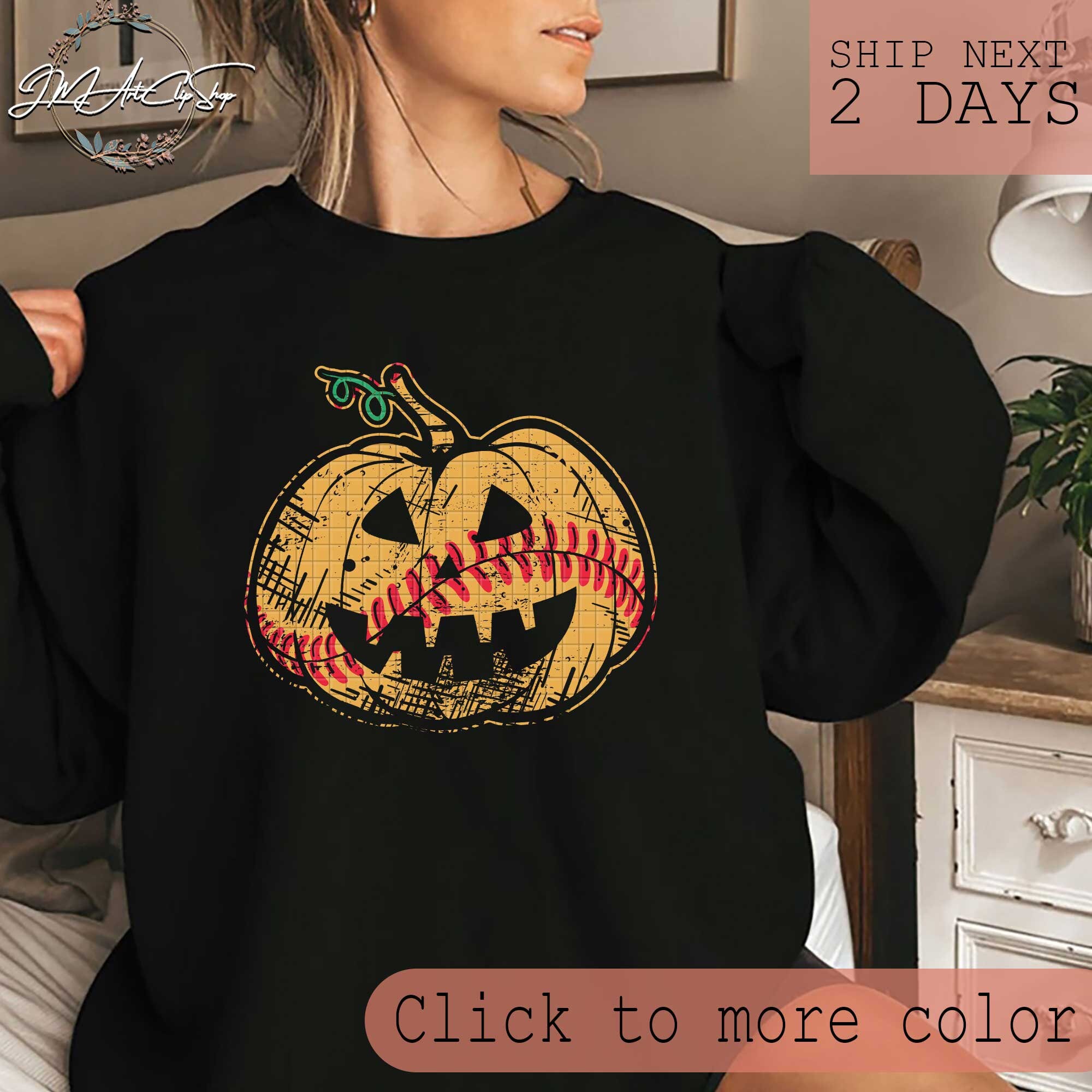Softball Halloween Pumpkin Tees/ Halloween Party Shirt/ Happy Etsy