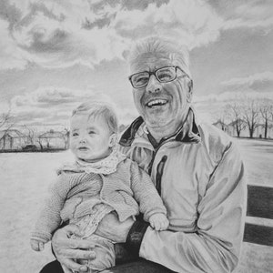 Custom Portrait, Drawing From Photo, Charcoal Drawing, Black and White, Sketch, Wall Art, Wall Decor, Bespoke Portrait