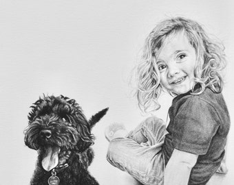 Custom Portrait, Drawing From Photo, Charcoal Drawing, Black and White, Sketch, Wall Art, Wall Decor, Bespoke Portrait