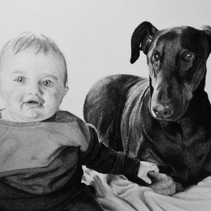 Custom Portrait, Drawing From Photo, Charcoal Drawing, Black and White, Sketch, Wall Art, Wall Decor, Bespoke Portrait