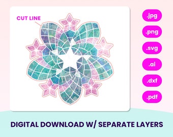 Parol Digital Design SVG with Raster and Vector Layers for Printing, Engraving, Cutting, and More (7 Formats)