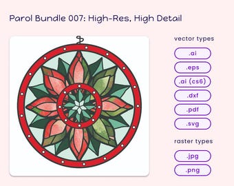Parols 007 SVG - Highly Detailed Parol Design with Raster and Vector Layers for Engraving, Cutting, Printing, and More (7 Formats)