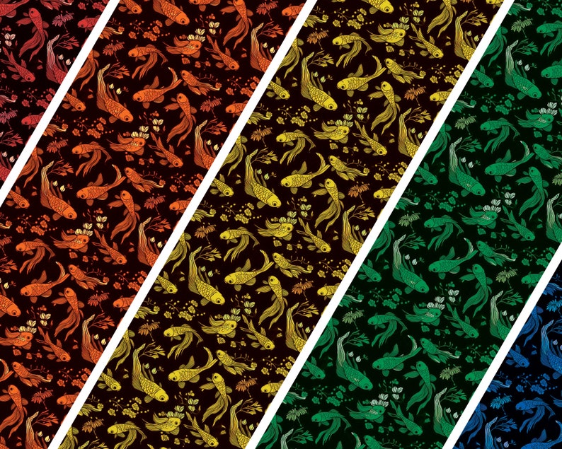 Betta Fish Digital Patterns for Printing, Digital Papers, Seamless ...