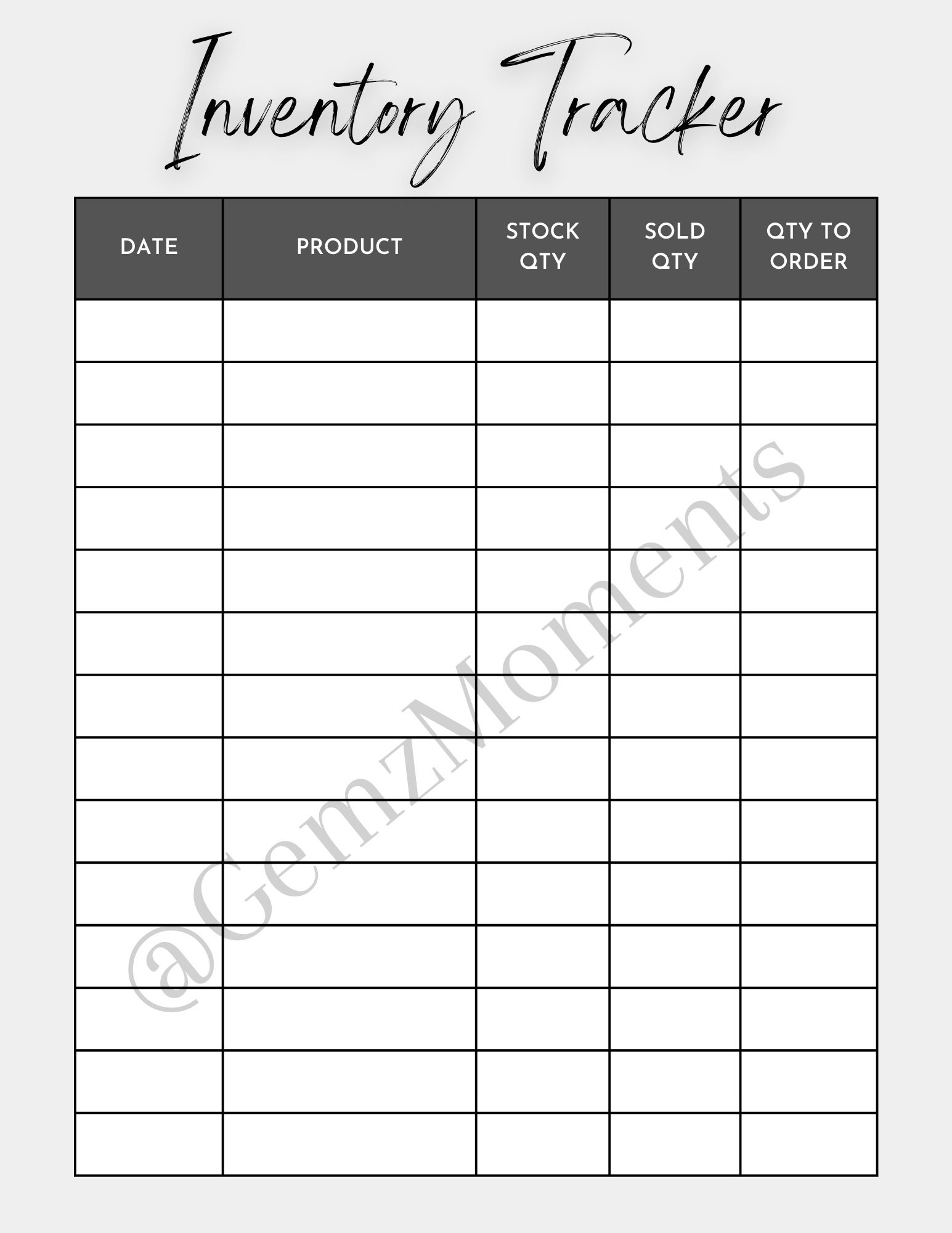 Monthly Tracker Printable Instant Download Tracker, Digital