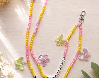Personalised Beaded Lanyard Chain | Best Teacher Gift - End of School