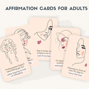 Trauer & Verlust Affirmationskarten für Erwachsene | Affirmations-Karten | Karten zur Selbstfürsorge | Karten für emotionale Heilung | Psychische Gesundheitshilfe
