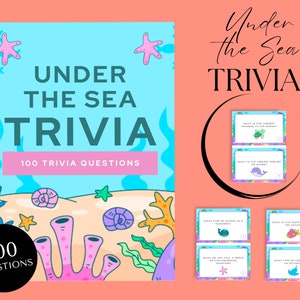 Conjunto de cartas de curiosidades do fundo do mar, jogo de curiosidades para impressão, noite de curiosidades, jogo de perguntas para crianças, presente divertido para o oceano, download instantâneo de PDF