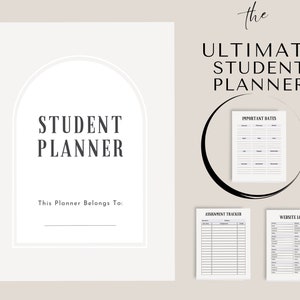 Studentenplaner, druckbarer Akademischer Planer, bearbeitbarer Collegeplaner, Studienplaner, Produktivität & Projekt-Organizer, Sofortiger Download PDF