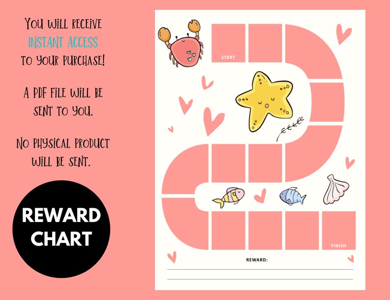 Under the Sea Reward Chart for Kids Printable Ocean Behavior - Etsy