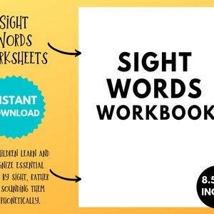 Printable Dolch Sight Word Worksheets for Pre-K & Kindergarten, Practice Spelling Workbook, 92 High-Frequency Words, Fun Learning Activities