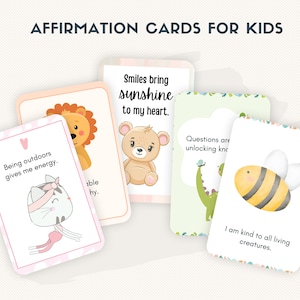 Carte di affermazione sulla resilienza e il superamento delle sfide dei bambini - Confezione da 50 carte, stampabile 5x7, download istantaneo PDF e JPG