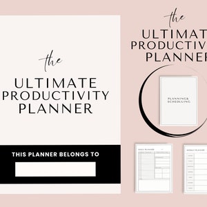 Productivity Planner Printable, Editable Daily, Weekly, Monthly Productivity Journal, Productivity Organizer, Project and Goal Tracker, PDF