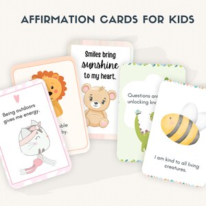 Kindervriendelijkheid en empathie bevestigingskaarten - 50-kaartenpakket, afdrukbaar 5x7, Instant Download PDF & JPG