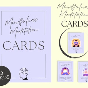 Mindfulness Meditation Affirmation Cards, Printable Affirmation Card Deck, Manifestation Affirmation Cards, Vision Board Printables, Gift